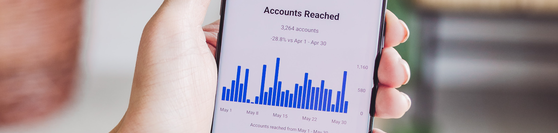 a small business owner checking their social media audience reach