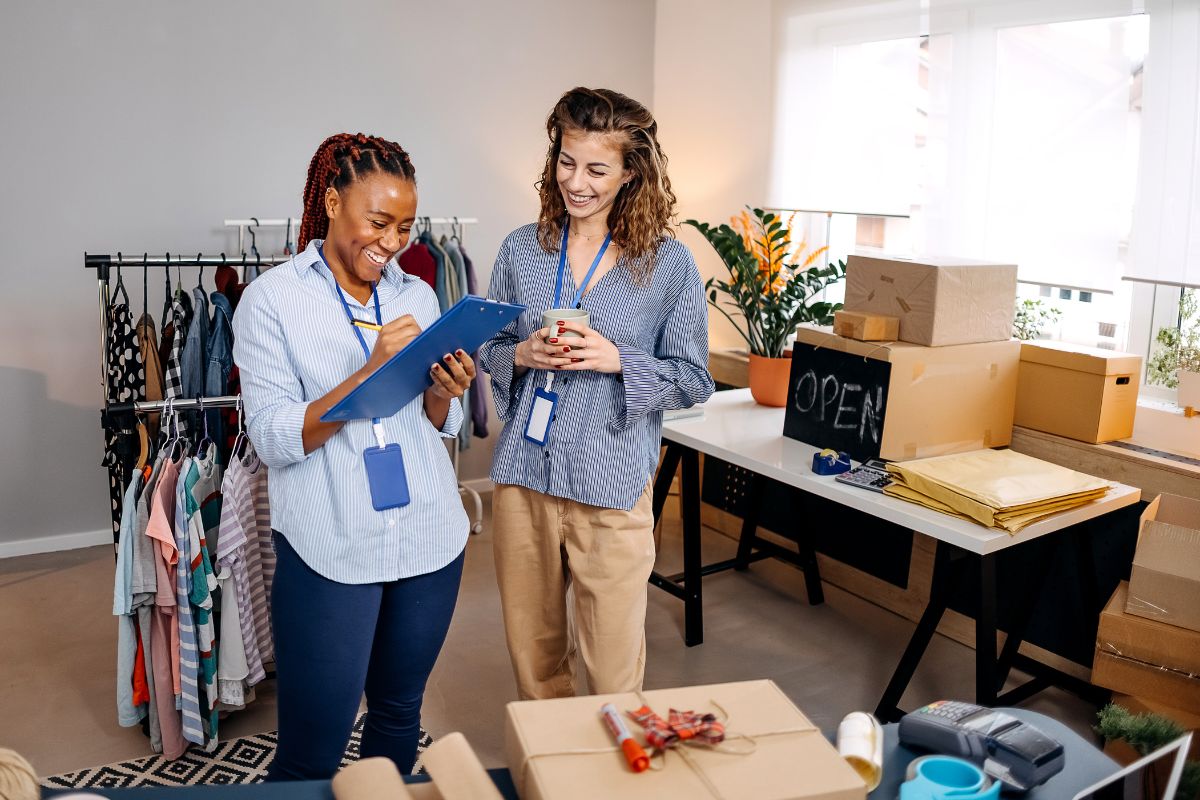 business owners discussing small business grants