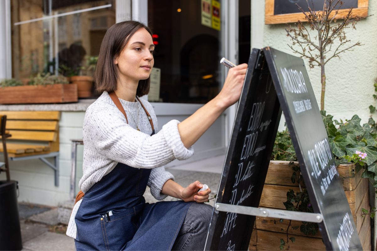 business owner decorating for an event